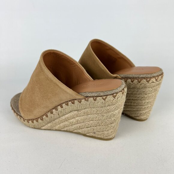 Vince Womens Sutherland Jute Wedge Sandals Brown Tan Suede Leather size 6M - Picture 8 of 16